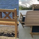 Creative Ideas for a Patio Bench Made From Thick Wood